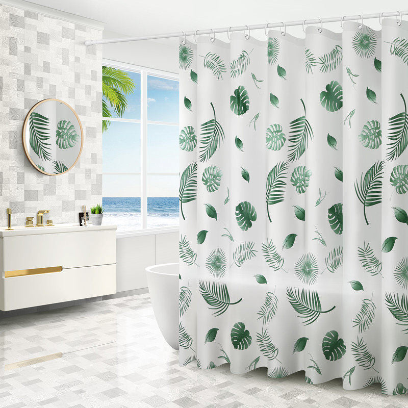 Bathroom peva shower curtain waterproof (send hanging ring) free punching