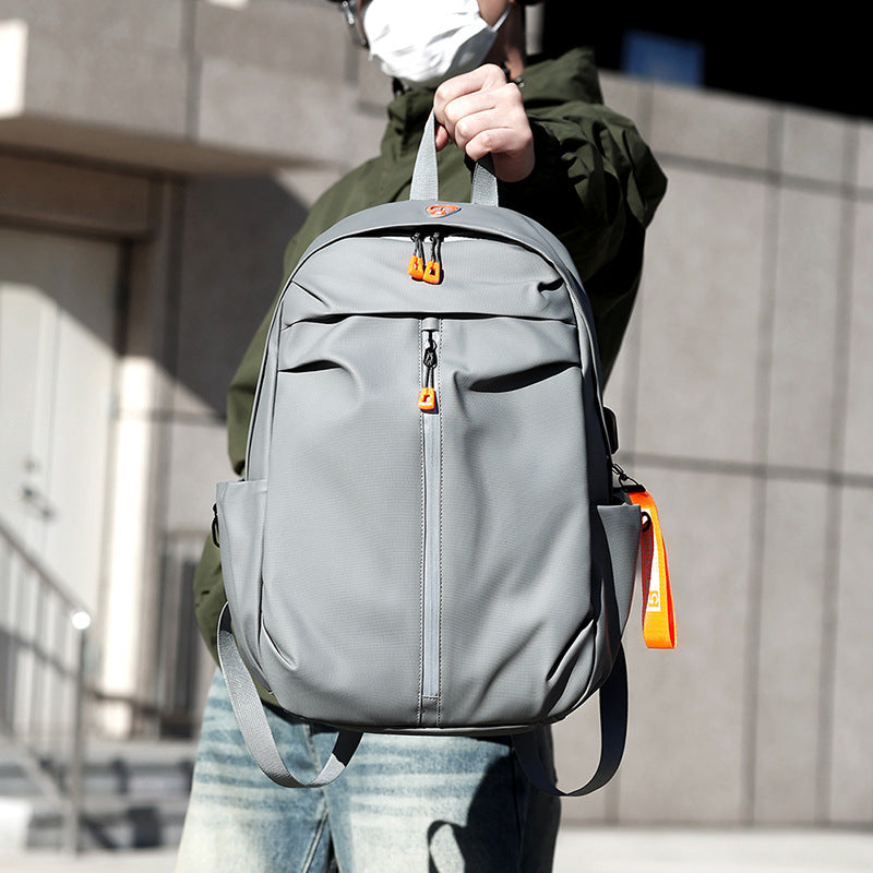 Backpack men's simple solid color