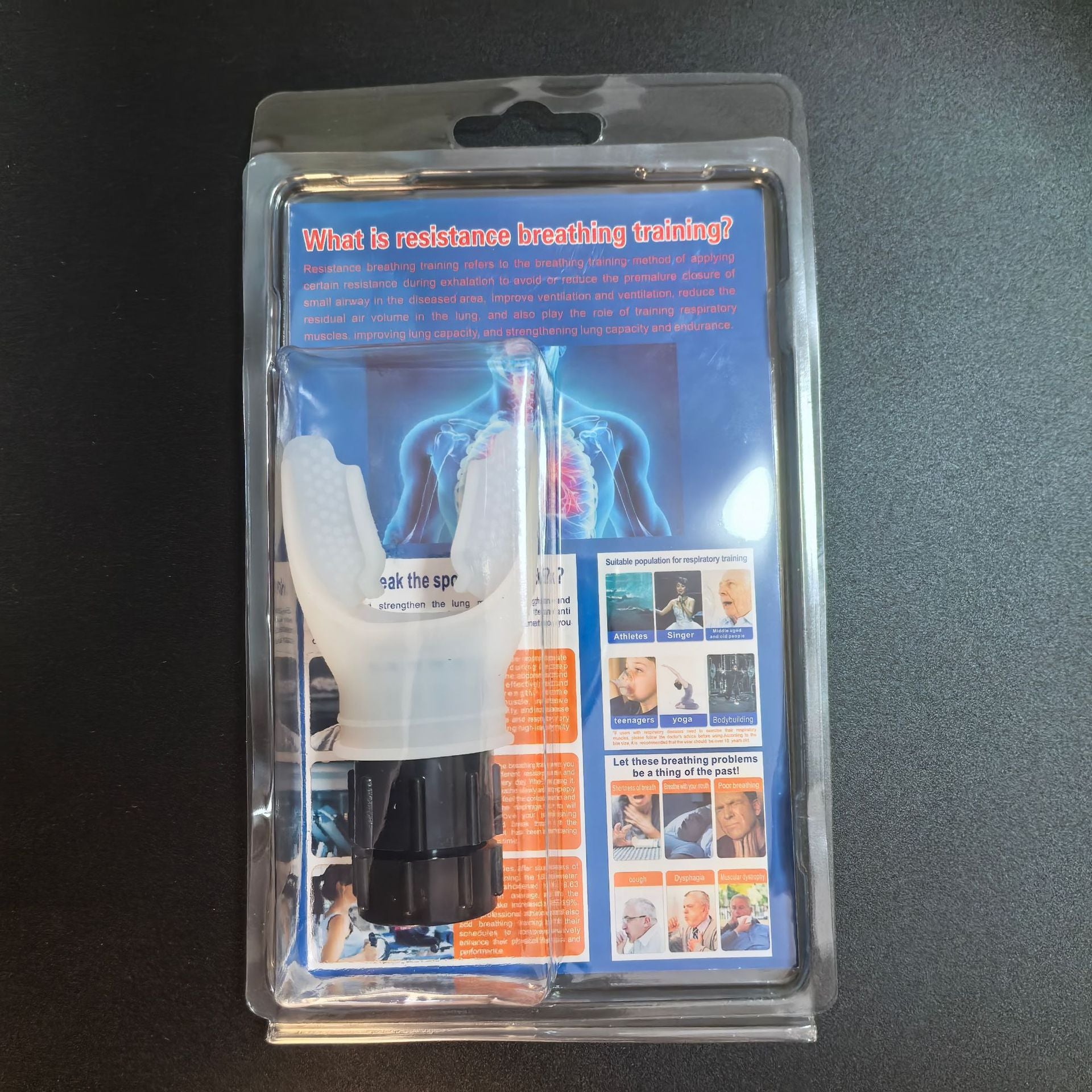Portable Respiratory Trainer Vital Capacity Abdominal Mouth-biting