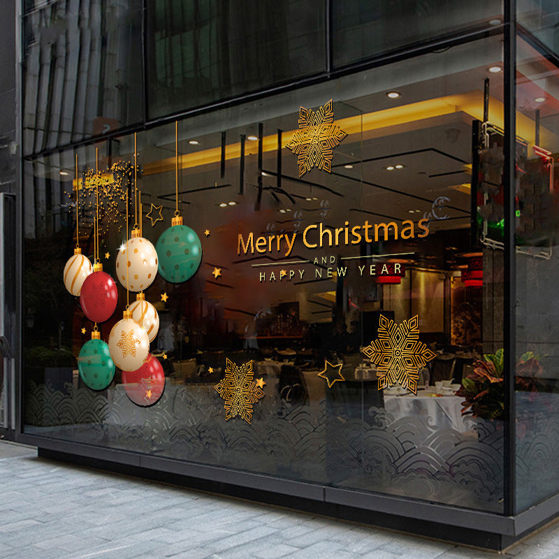 Christmas decoration window grilles glass door sticker