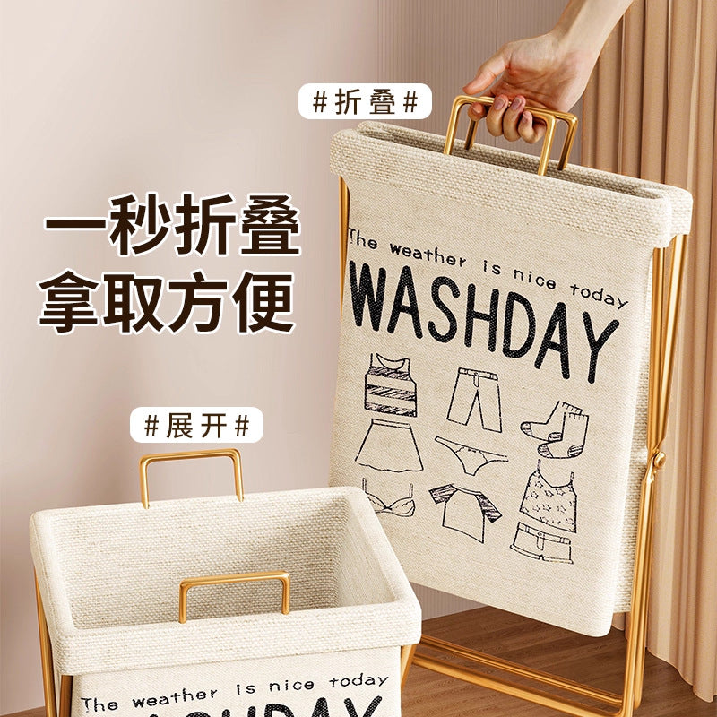 Laundry Basket Foldable Comes with Socks Hanging Basket