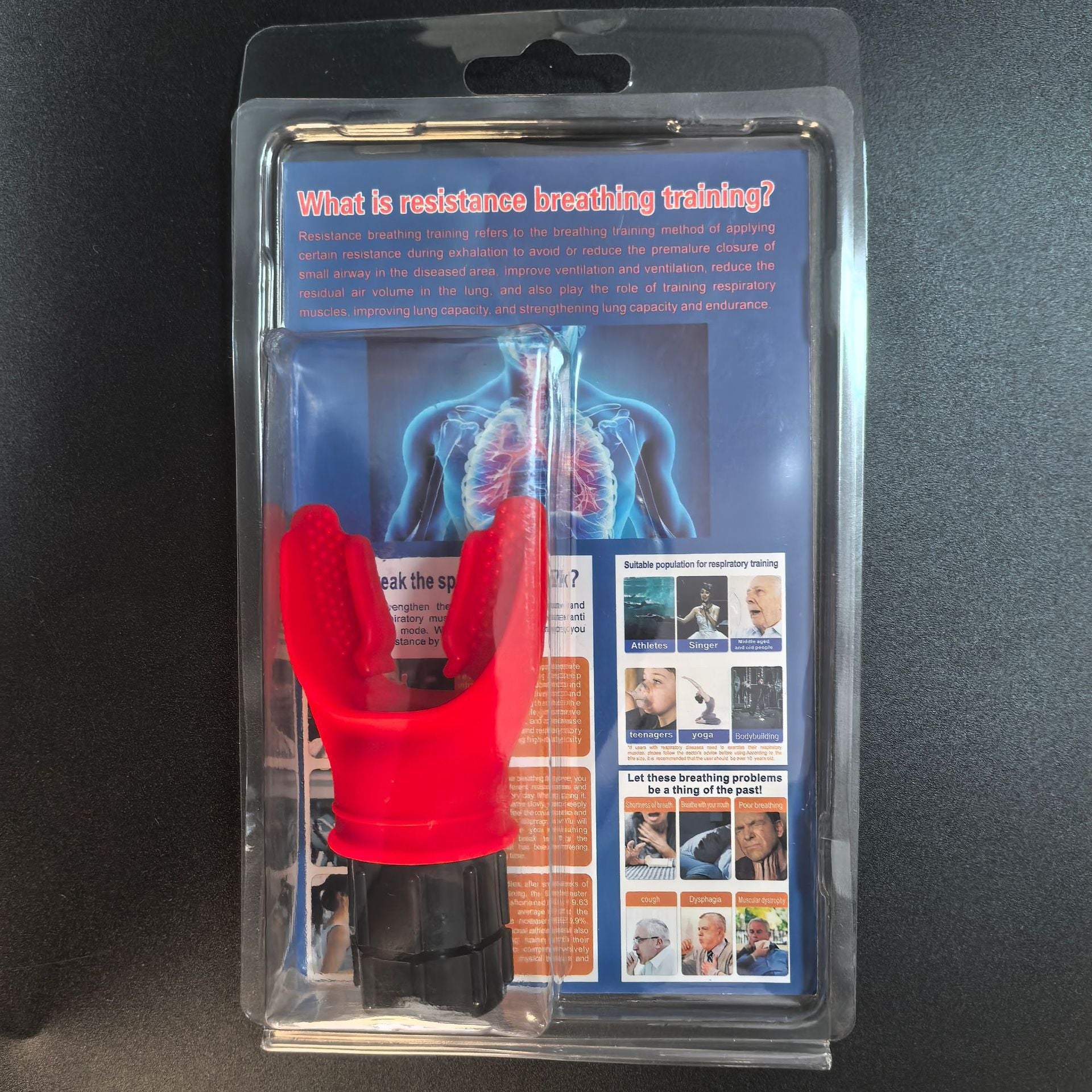 Portable Respiratory Trainer Vital Capacity Abdominal Mouth-biting