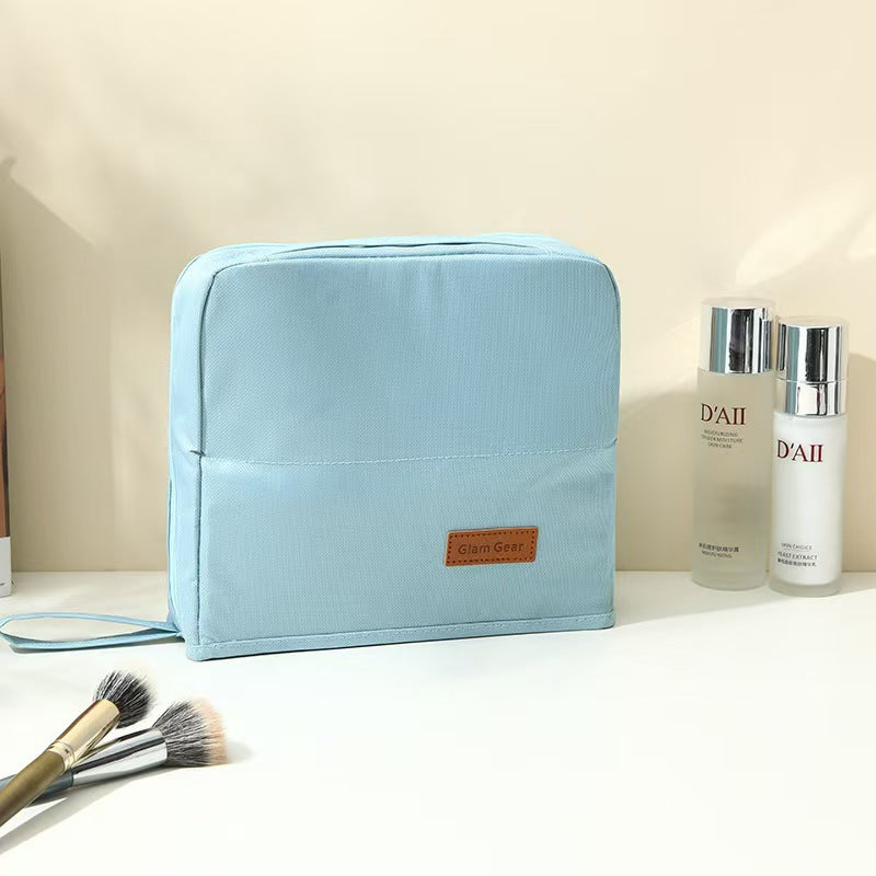 Vertical cosmetic bag partition layered toilet bag 9 * 3 * 8 inch