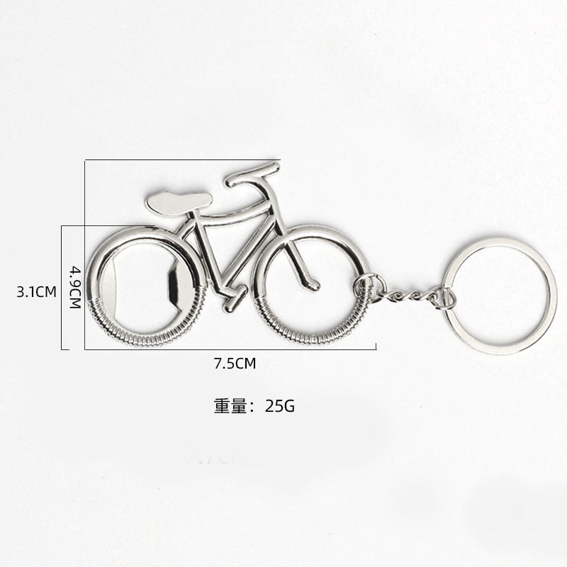 Bottle opener bicycle keychain
