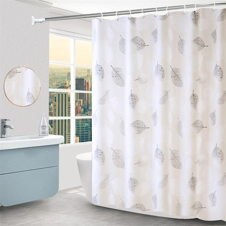 Bathroom peva shower curtain waterproof (send hanging ring) free punching