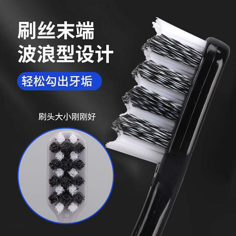 Wave medium hard bristle toothbrush spiral