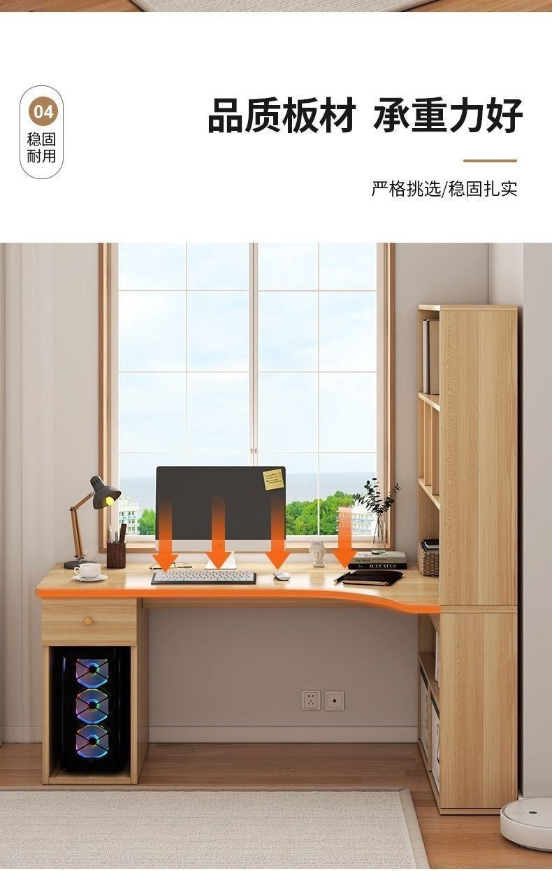 Home desk  bookshelf left and right interchangeable