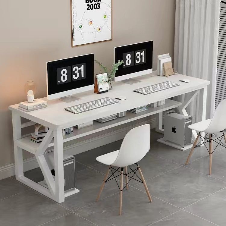 Double computer desk Double layer household desk