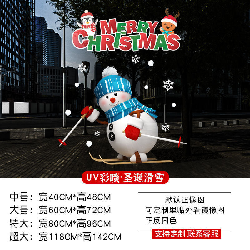 Christmas decoration glass door stickers