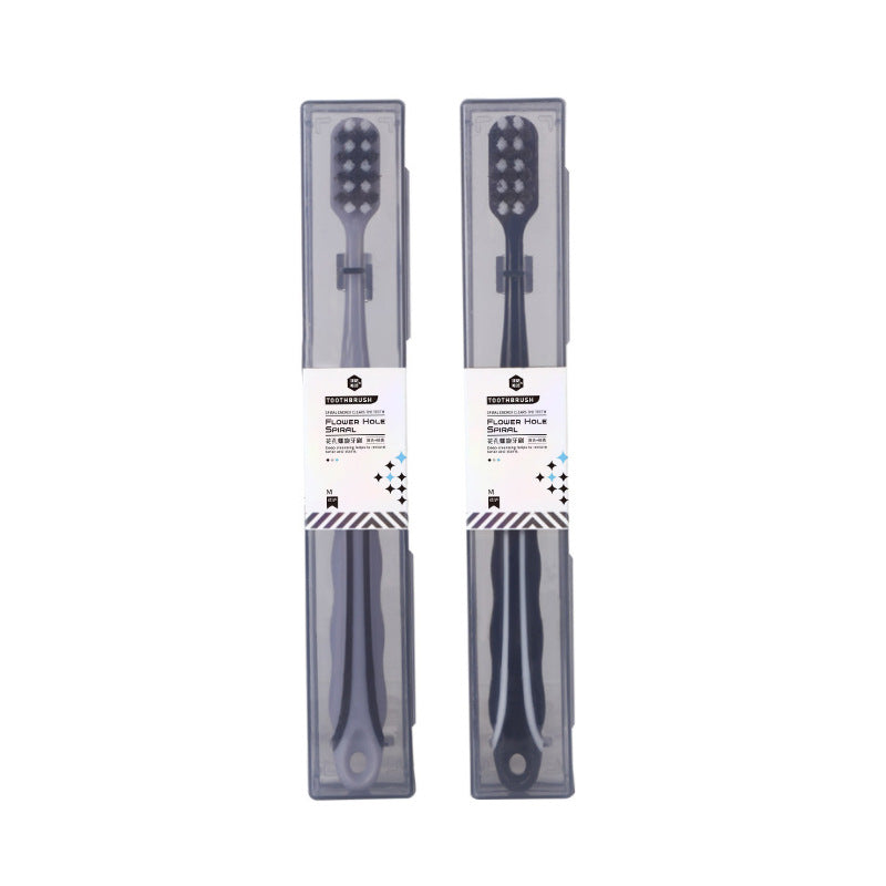 Wave medium hard bristle toothbrush spiral