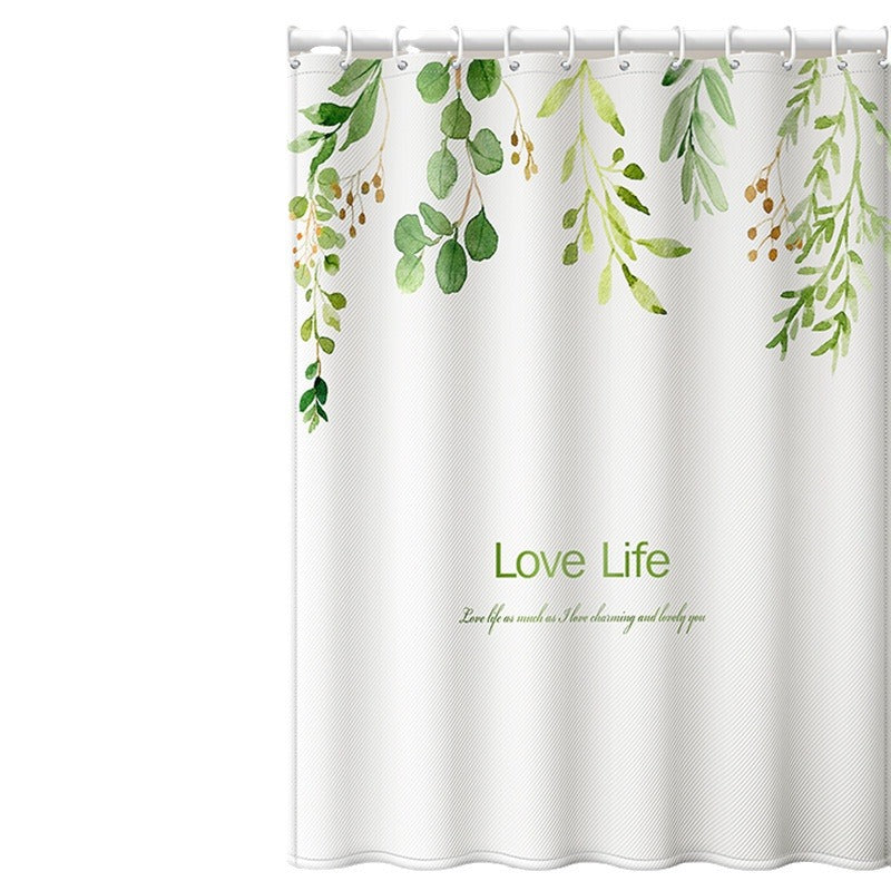 Shower curtain thickened waterproof without punching