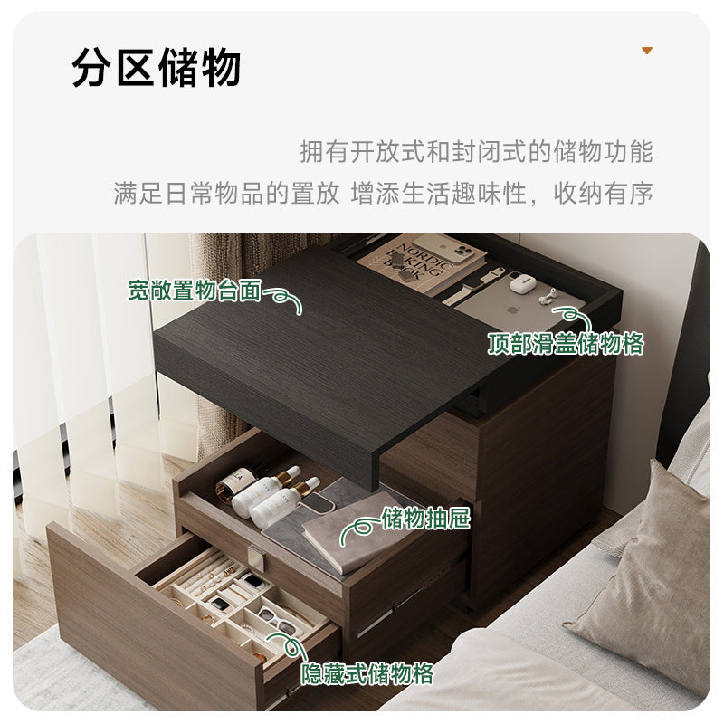 night stand  solid wood multifunctional hidden compartment