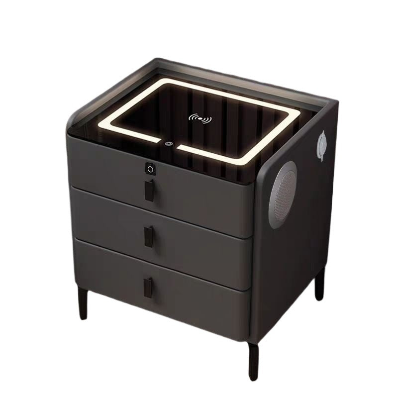 Wireless Charging Solid Wood Night Stand with speaker