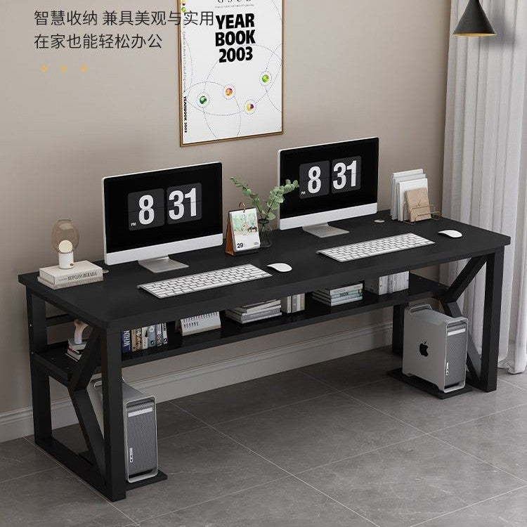 Double computer desk Double layer household desk