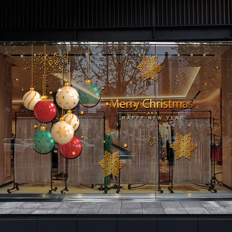 Christmas decoration window grilles glass door sticker