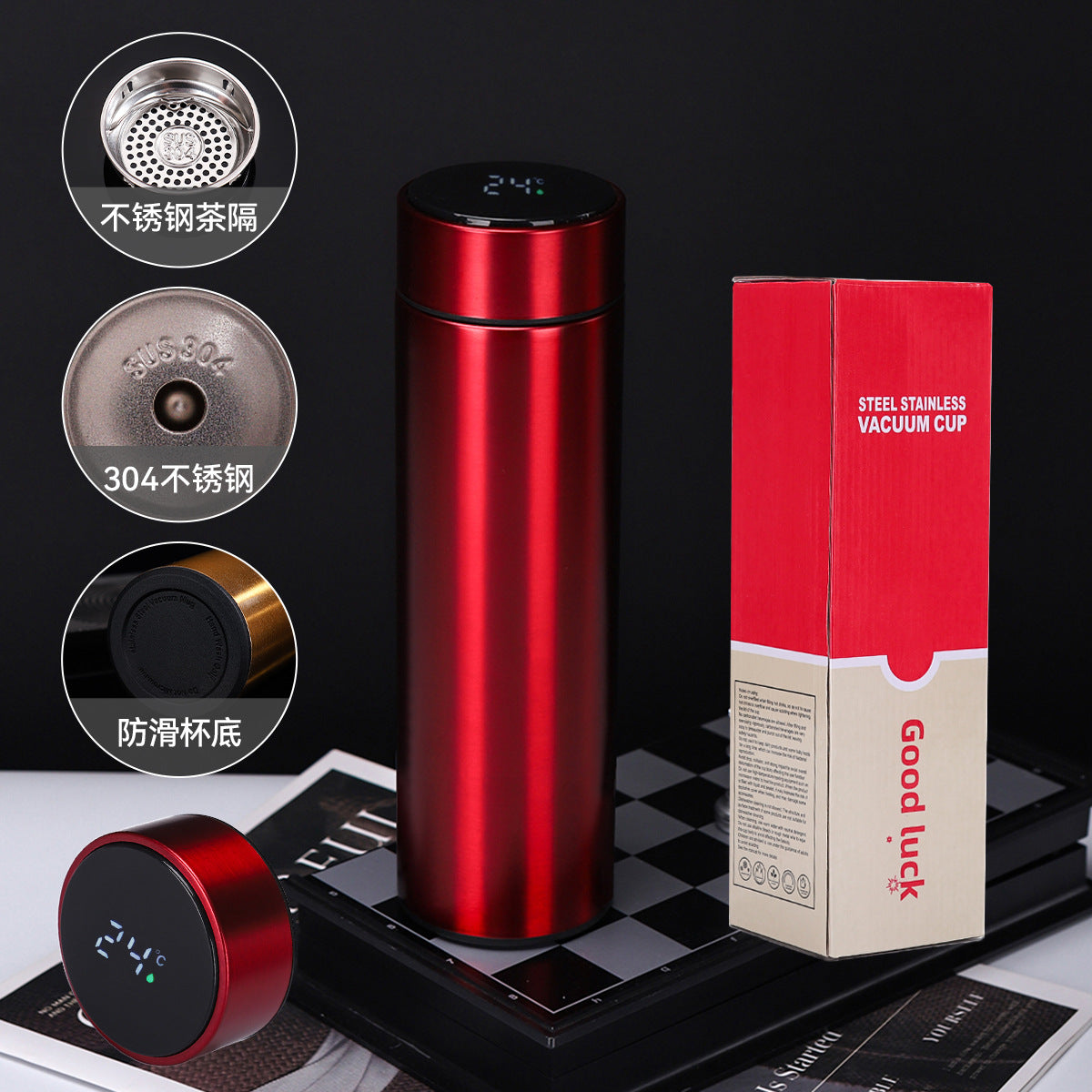 Temperature display Stainless steel thermos cup 316