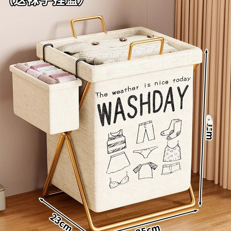 Laundry Basket Foldable Comes with Socks Hanging Basket