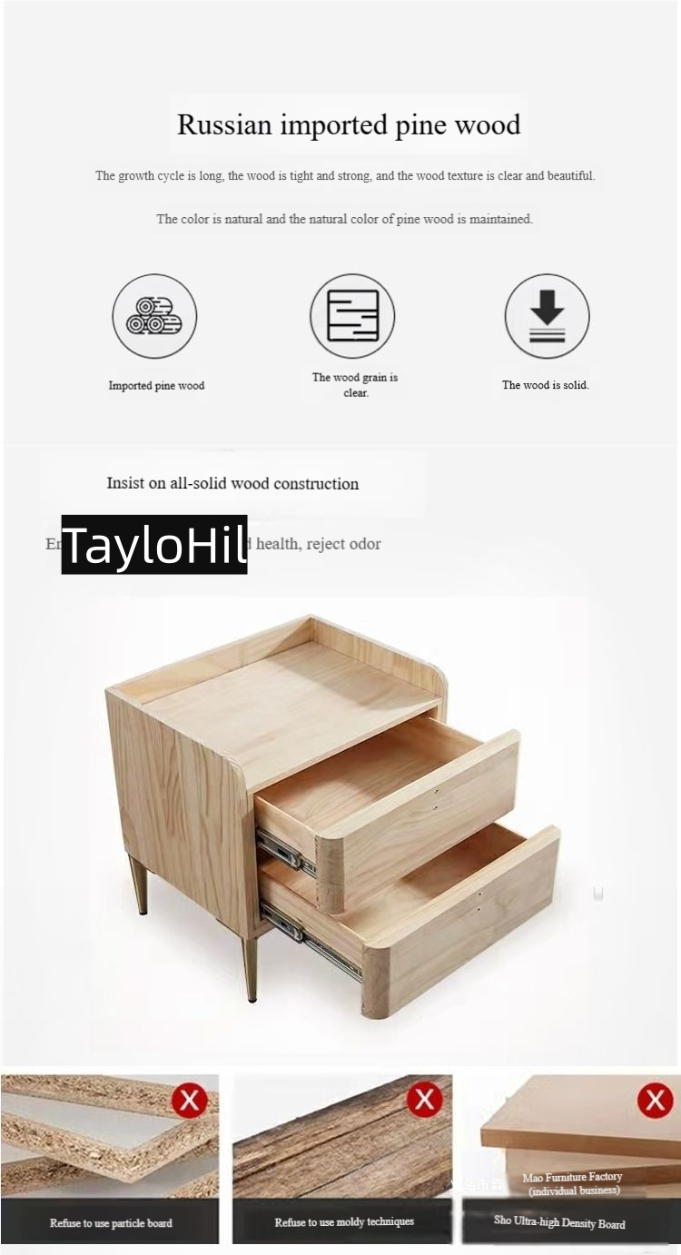 Wireless Charging Solid Wood Night Stand with speaker