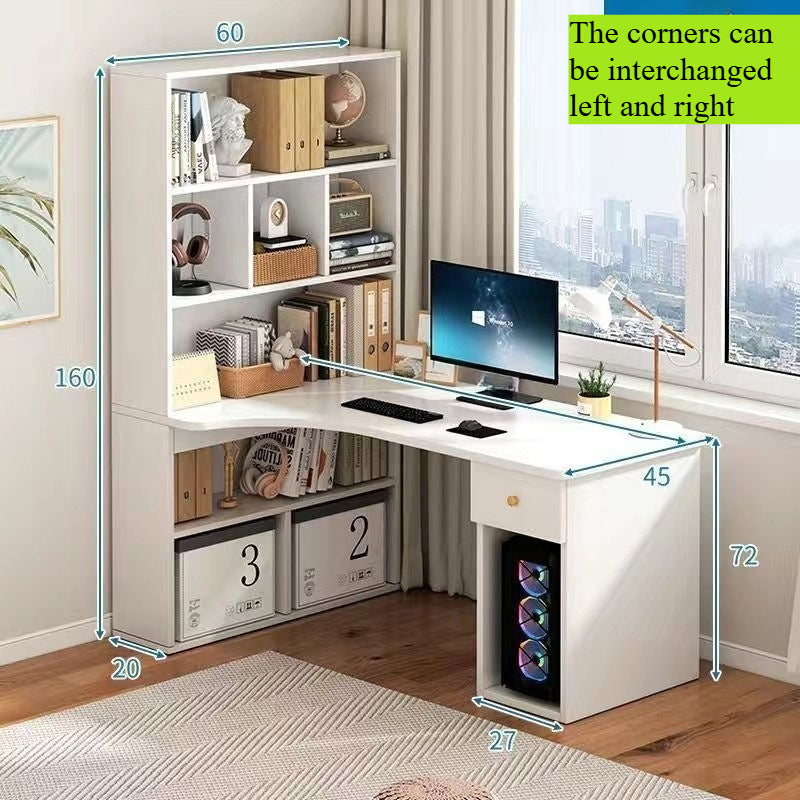Home desk  bookshelf left and right interchangeable