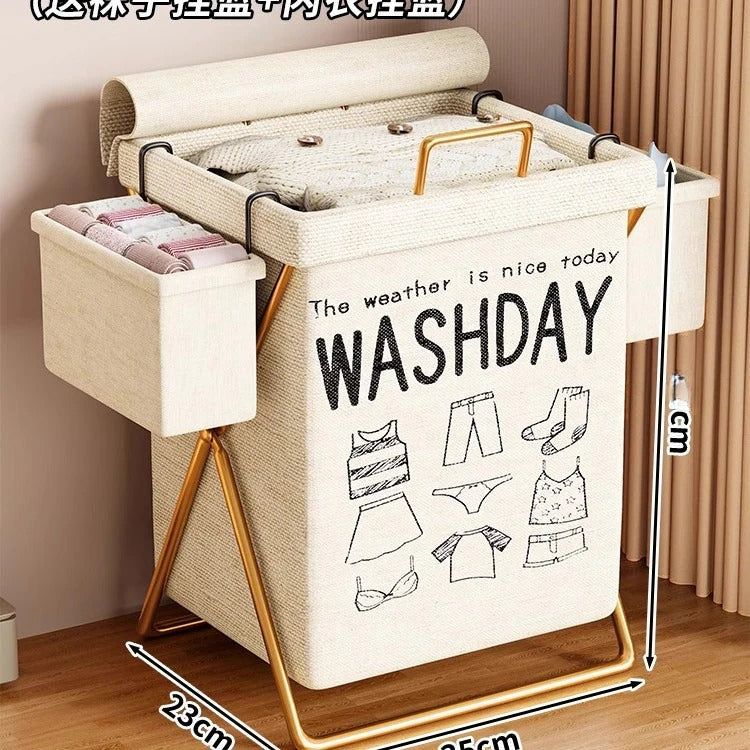 Laundry Basket Foldable Comes with Socks Hanging Basket