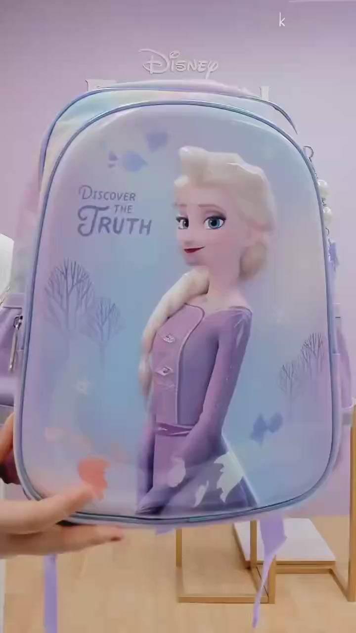 New 3D backpack for elementary school students and girls, Frozen children's backpack