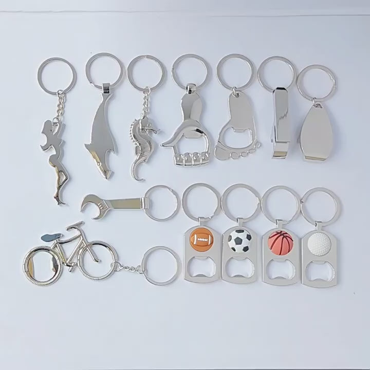 Bottle opener bicycle keychain