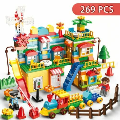 DIY Big Block Kids Building Windmill Town/Ferris Wheel Educational 178/447 PCS