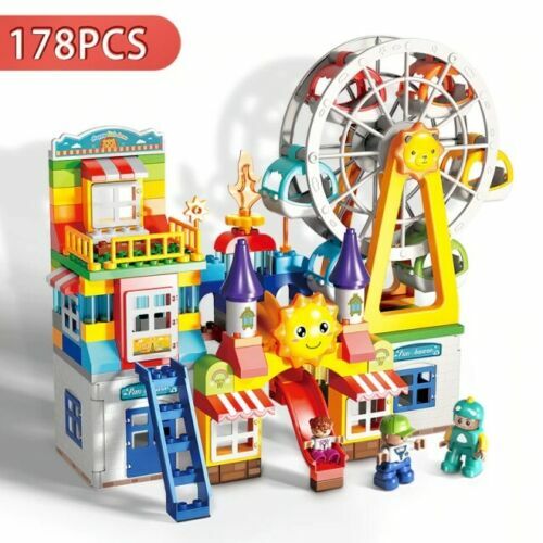 DIY Big Block Kids Building Windmill Town/Ferris Wheel Educational 178/447 PCS